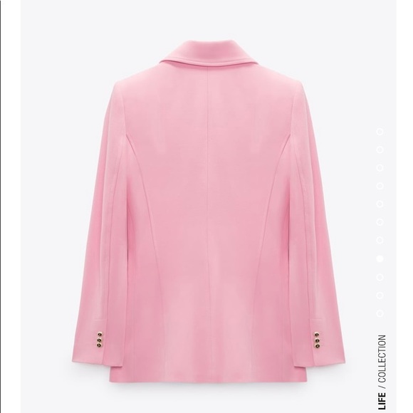 NWT Zara Tailored Pink Double breasted Blazer - Picture 8 of 10